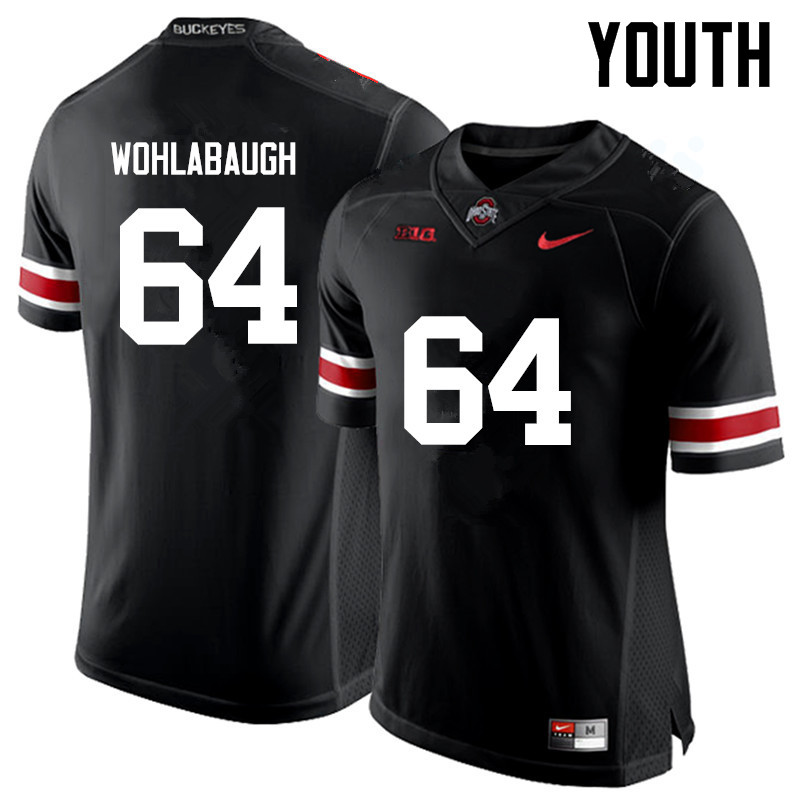 Ohio State Buckeyes Jack Wohlabaugh Youth #64 Black Game Stitched College Football Jersey